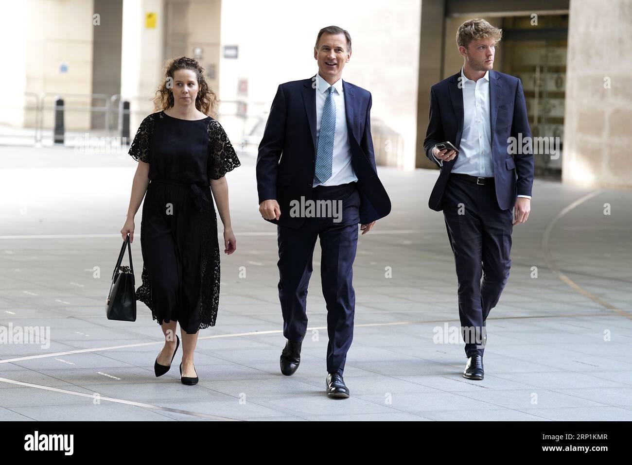 Chancellor of the Exchequer Jeremy Hunt, (centre) arrives at BBC ...