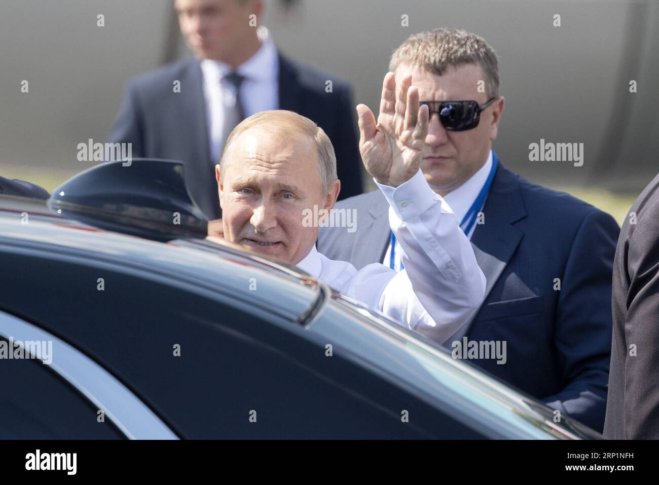 Russian president vladimir putin waves hi-res stock