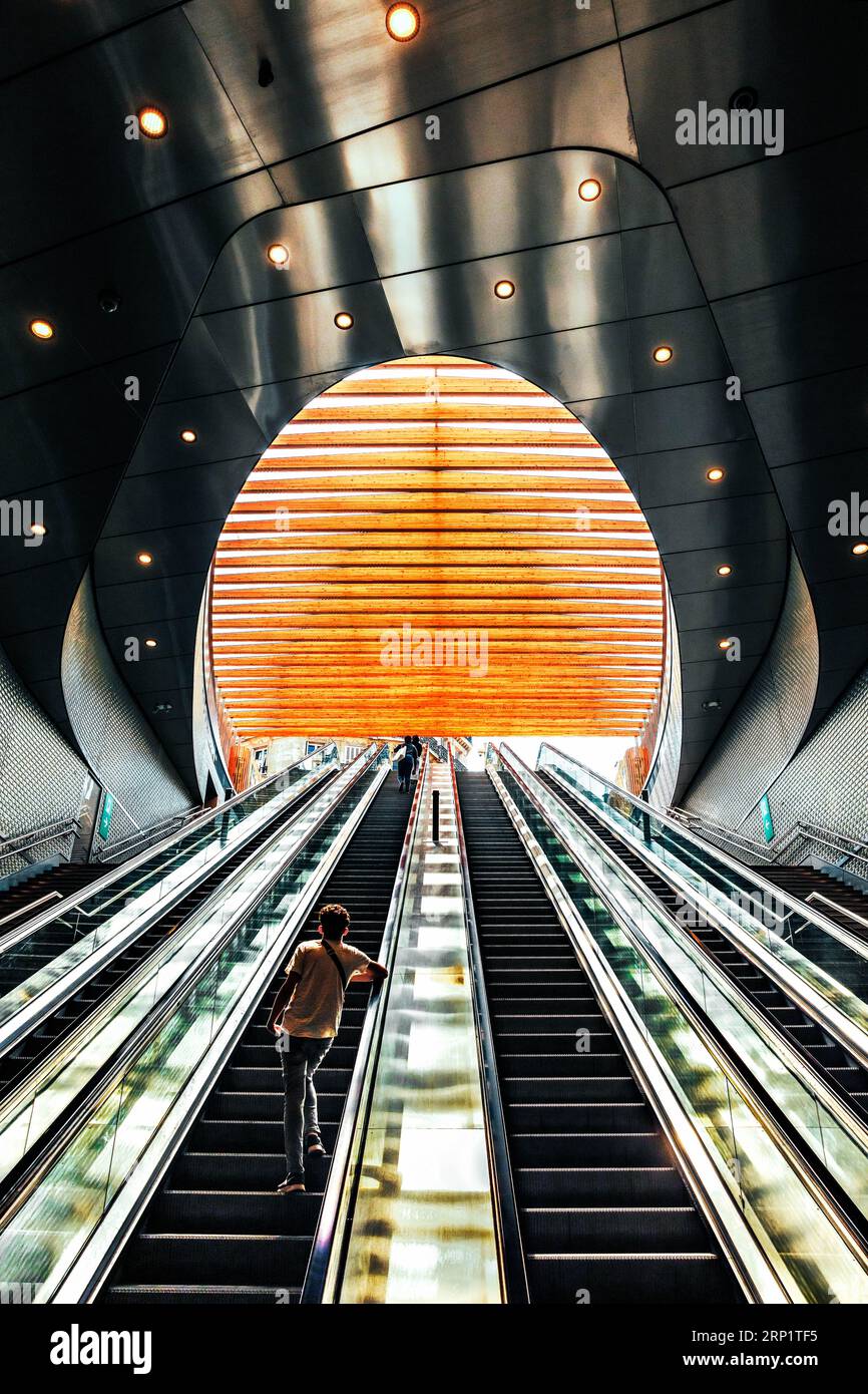 FRANCE. PARIS (75) 1ST DISTRICT. THE PORTE MARGUERITE DE NAVARRE IS A NEW RATP ACCESS TO THE CHATELET-LES HALLES METRO STATION Stock Photo