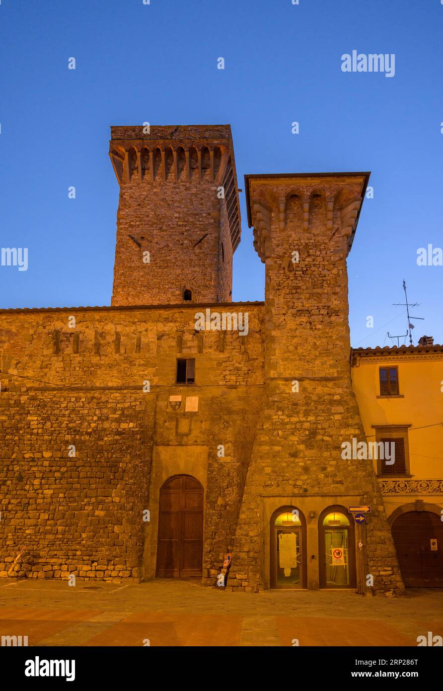 Old town in the evening Lucignano province of Arezzo Italy