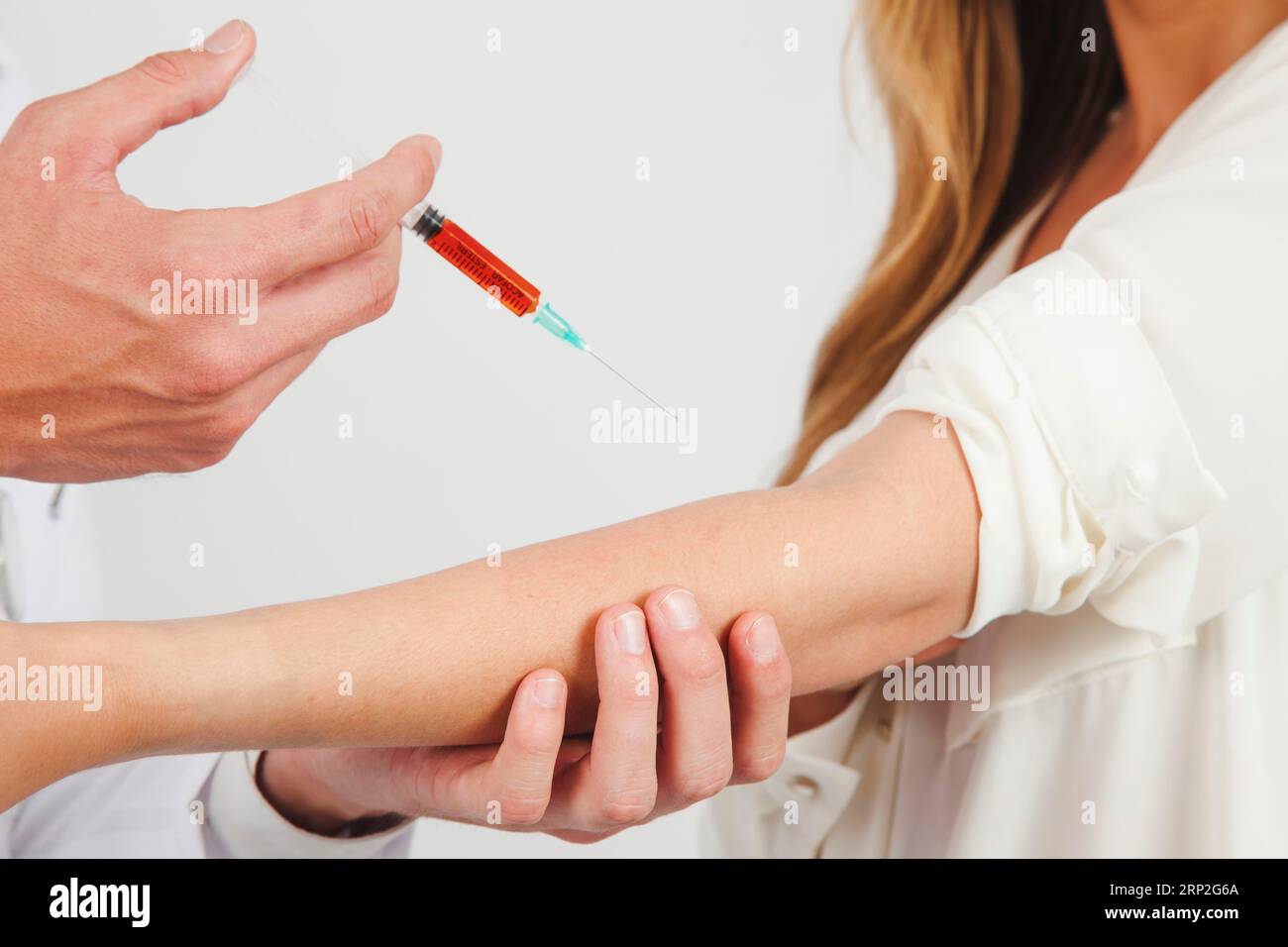Doctor taking blood Stock Photo Alamy