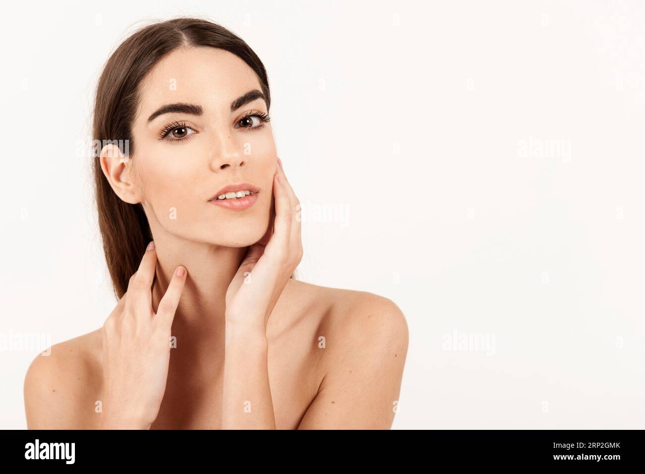 Model with perfect face after beauty treatment Stock Photo