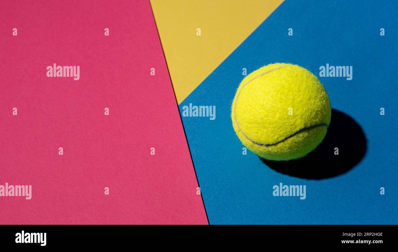 Top view tennis ball with copy space Stock Photo