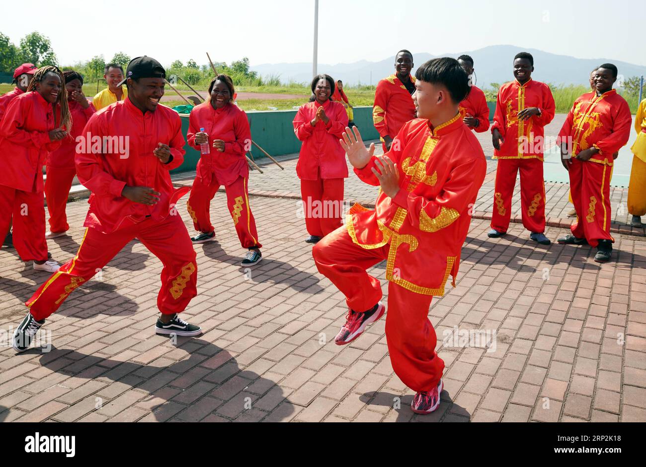 (180905) -- XINYU, Sept. 5, 2018 -- African students learn martial arts in Xinyu, east China s Jiangxi Province, Sept. 5, 2018. The Xinyu university set up courses of embroidery and martial arts for African students to learn about Chinese culture as the new semester begins. ) CHINA-JIANGXI-AFRICAN STUDENT-CHINESE CULTURE (CN) SongxZhenping PUBLICATIONxNOTxINxCHN Stock Photo