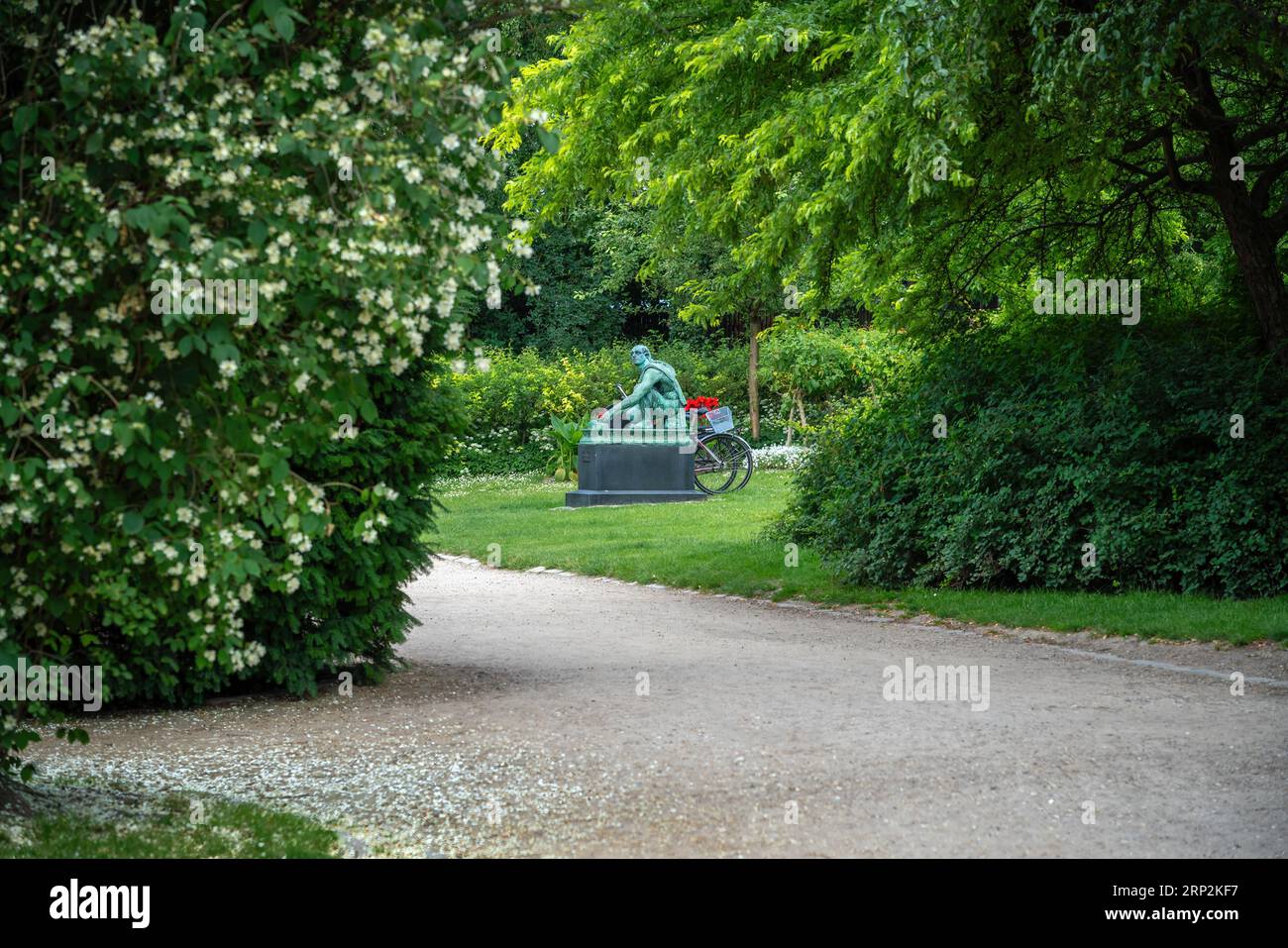 The Grinder Statue (Sliberen) at Orsted Park - Copenhagen, Denmark Stock Photo