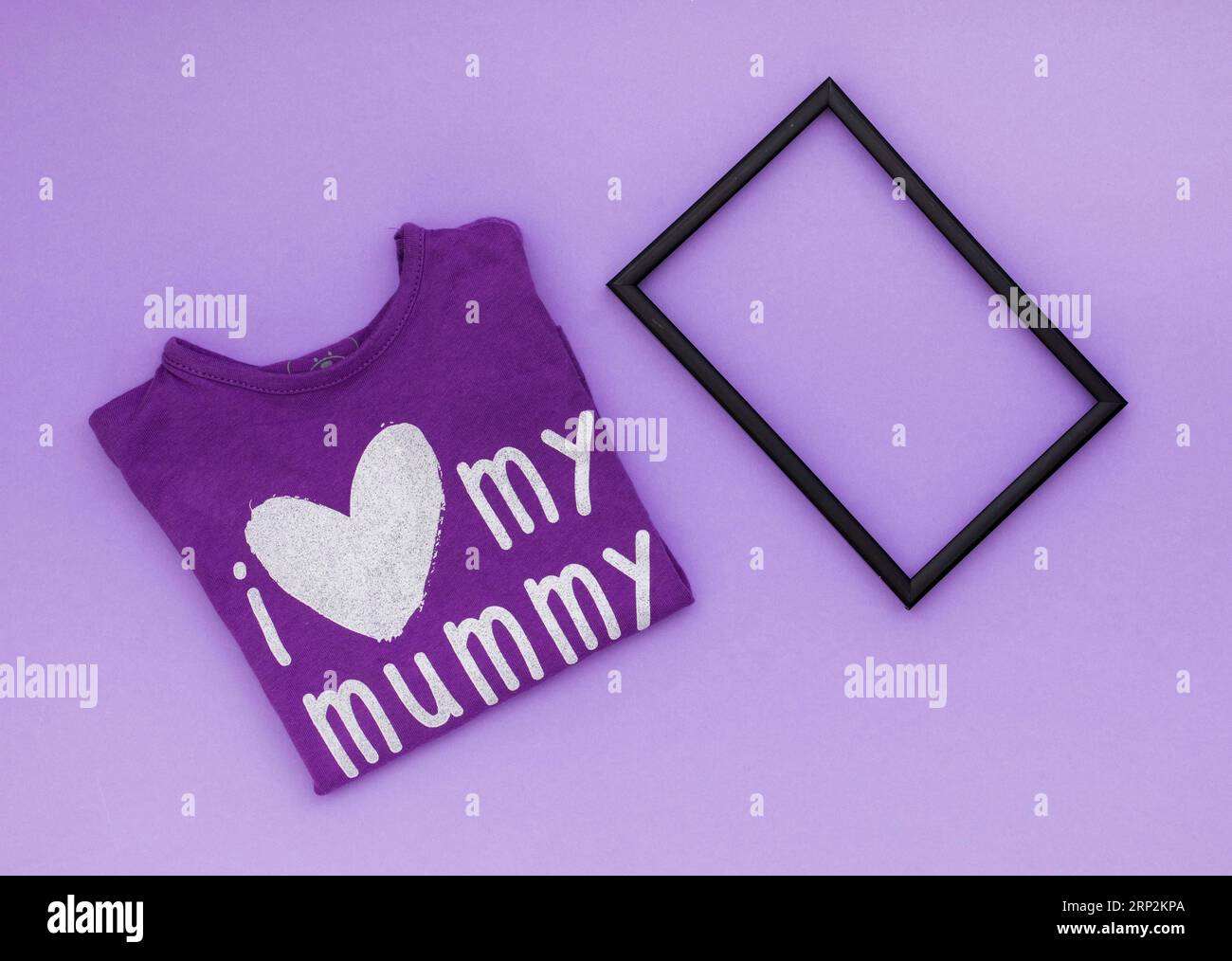 I love my mummy inscription t shirt with frame Stock Photo