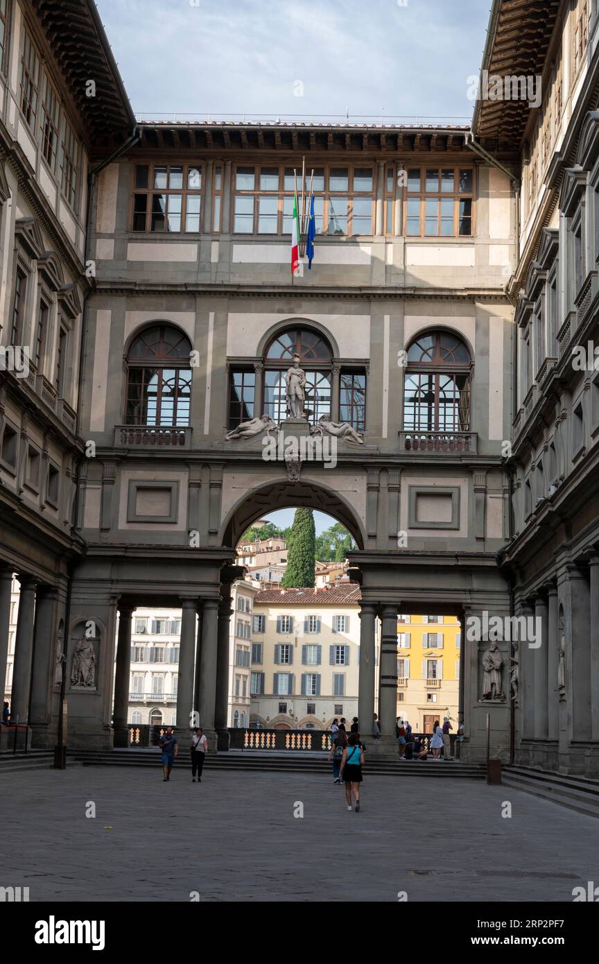 The Loggiato, a semienclosed courtyard is part of the Galleria degli
