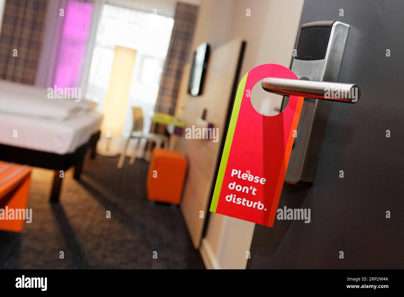 Modern hotel design, simple hotel room, certified with two Dehoga stars, Germany Stock Photo