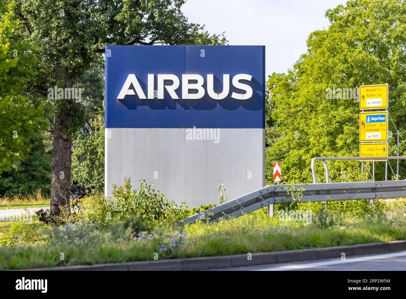 Airbus site on Lake Constance, Immenstaad is an important location for companies in the aerospace industry, Immenstaad, Baden-Wuerttemberg, Germany Stock Photo