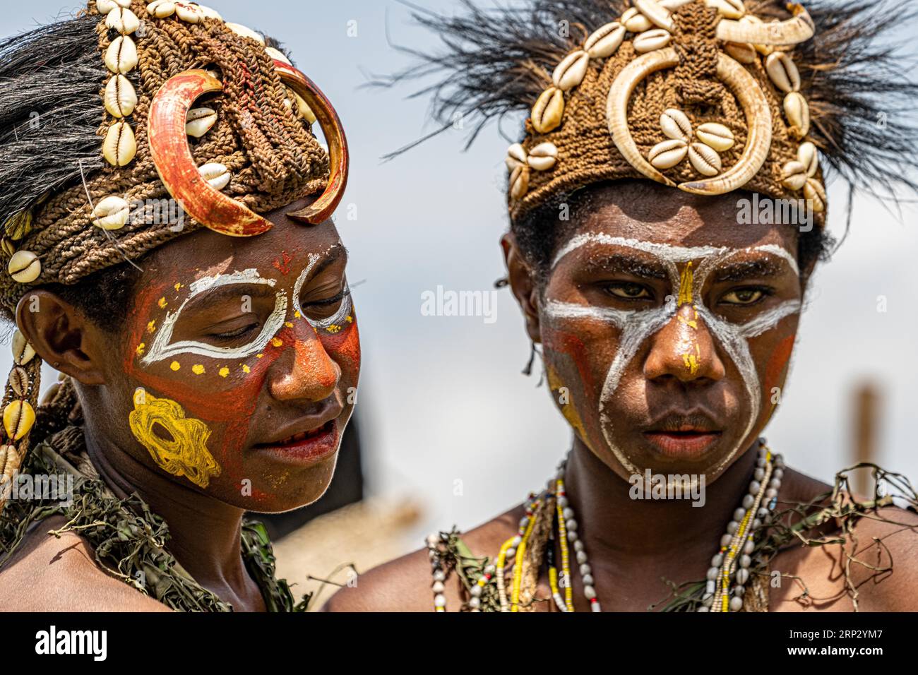 Dancers in war paint, Crocodile Festival, Wewak District, Papua New