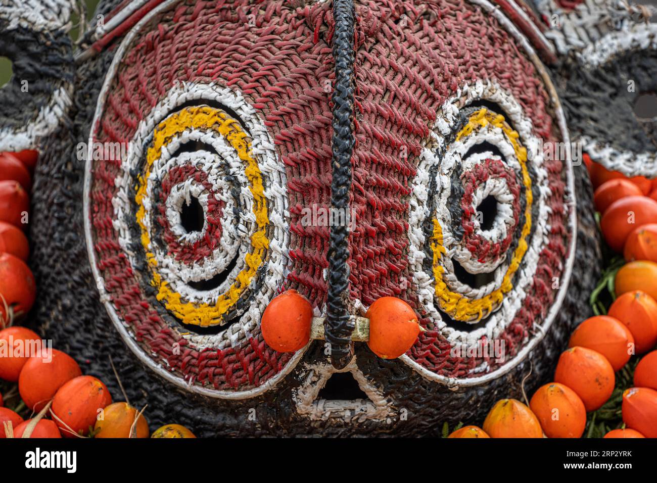 MASK, dancer, Yam Harvest Festival in MAPRIK, Papua New Guinea Stock