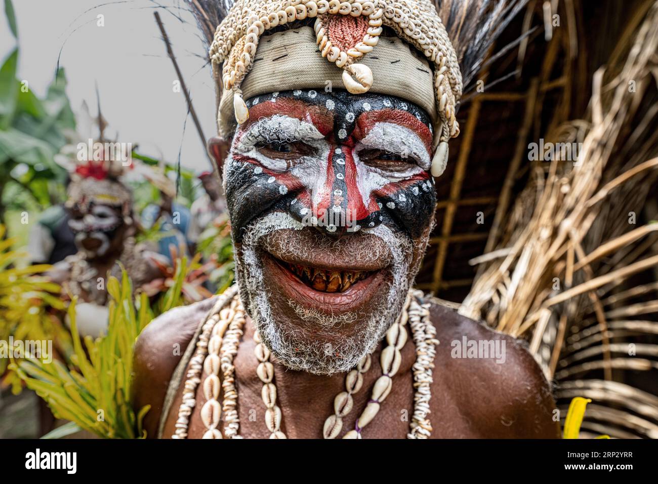 Dancers in war paint, Yam Harvest Festival in MAPRIK, Papua New Guinea