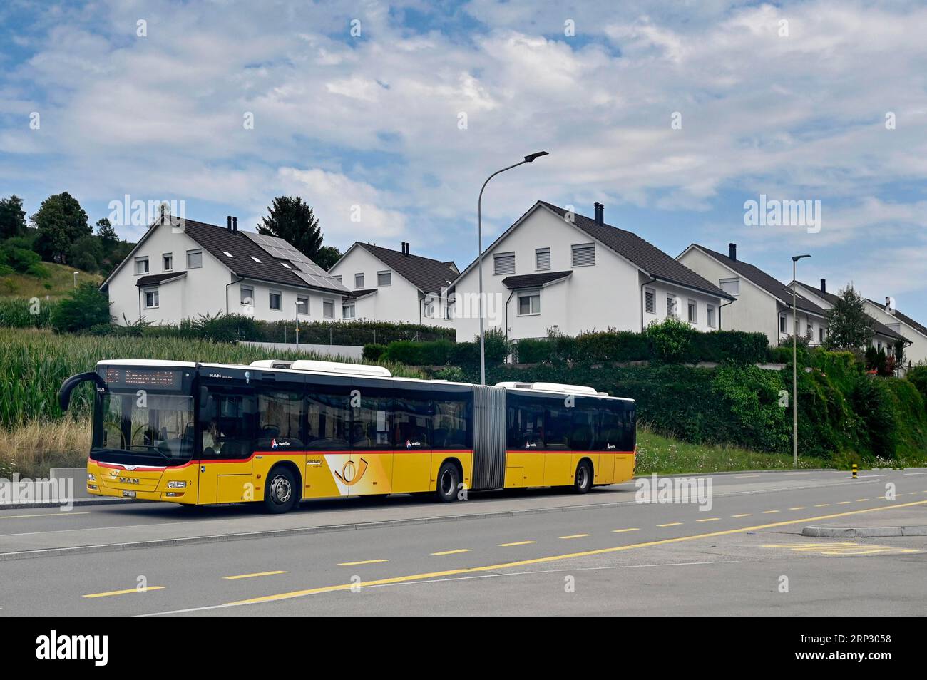 Residential area Postbus, Switzerland Stock Photo