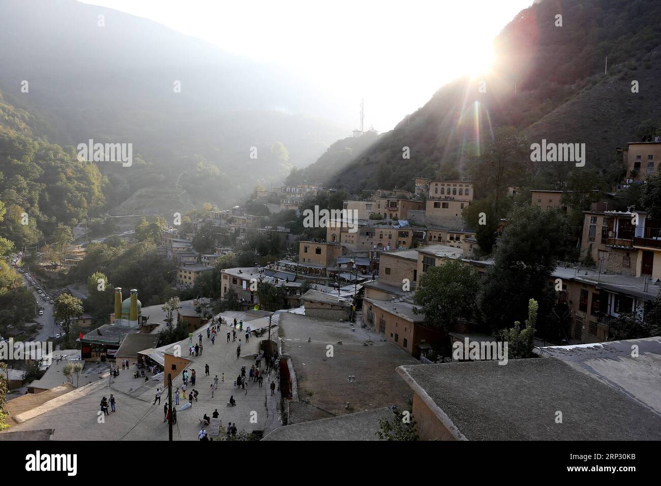 (180915) -- MASOULEH, Sept. 15, 2018 -- Photo taken on Sept. 14, 2018 shows a view of Masouleh, northern Iran. The historical town of Masouleh, famous for its interconnected buildings and courtyards and roofs serving as pedestrian areas similar to streets, has an attractive nature and architecture with an antiquity of more than 1,000 years. ) IRAN-MASOULEH-VIEW AhmadxHalabisaz PUBLICATIONxNOTxINxCHN Stock Photo