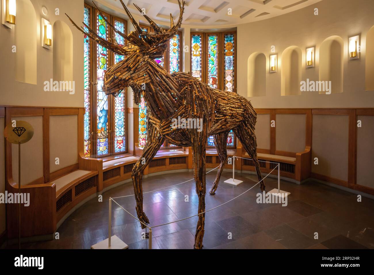 Elk Sculpture at National Museum of Finland - Helsinki, Finland Stock Photo