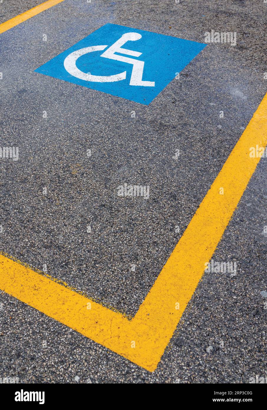 Parking space reserved for disabled people.  Italy. Stock Photo