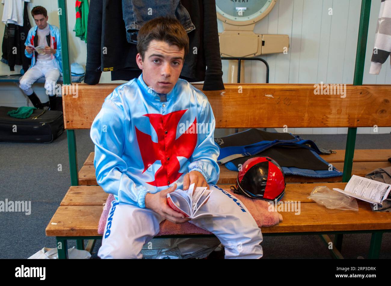 Young Jockey Studying The Program Before His Race At The Kalgoorlie Young Jockey Studying The Program Before His Race At The Kalgoorlie