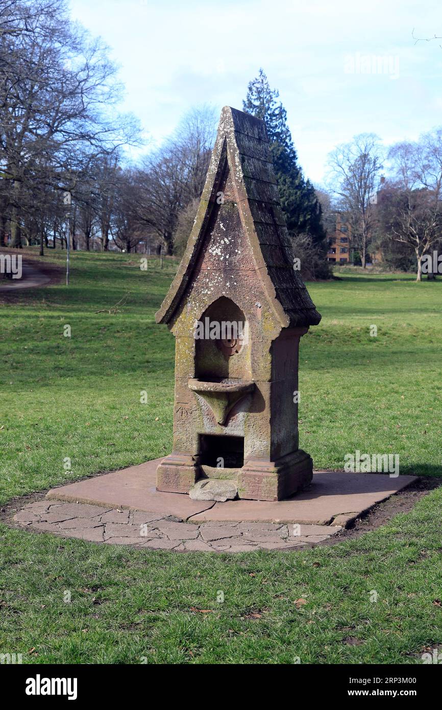 Old drinking fountain, Llandaff Fields, Pontcanna, Cardiff Stock Photo