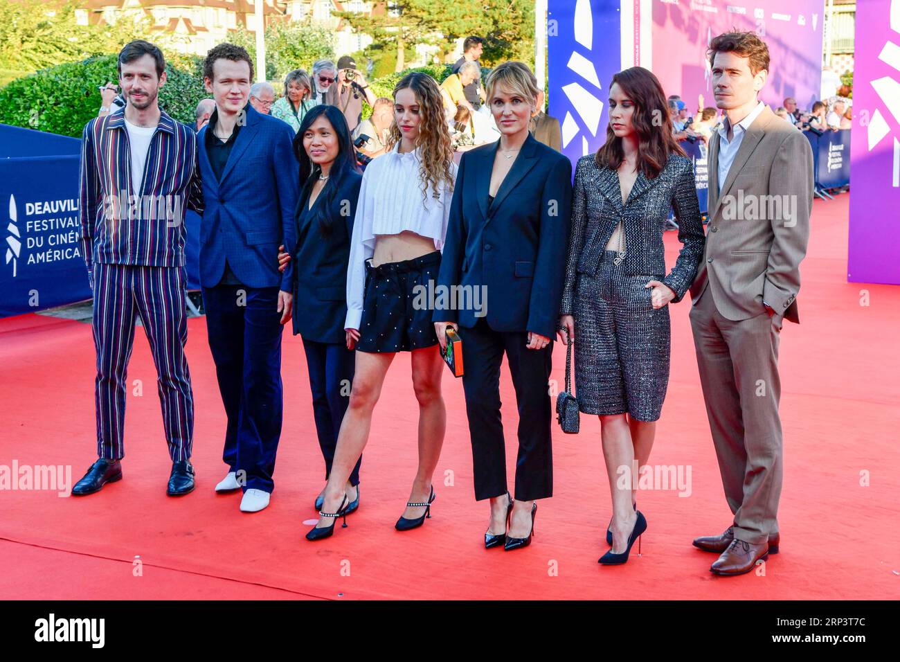 Deauville, France. 02nd Sep, 2023. Richard Sears, Noe Boon, Gina Cailin, Tess Barthelemy, Judith Godreche, Liz Kingsman, Loic Corbery attend the 'Dogman' premiere during the 49th Deauville American Film Festival on September 02, 2023 in Deauville, France Photo by Shootpix/ABACAPRESS.COM Credit: Abaca Press/Alamy Live News Stock Photo