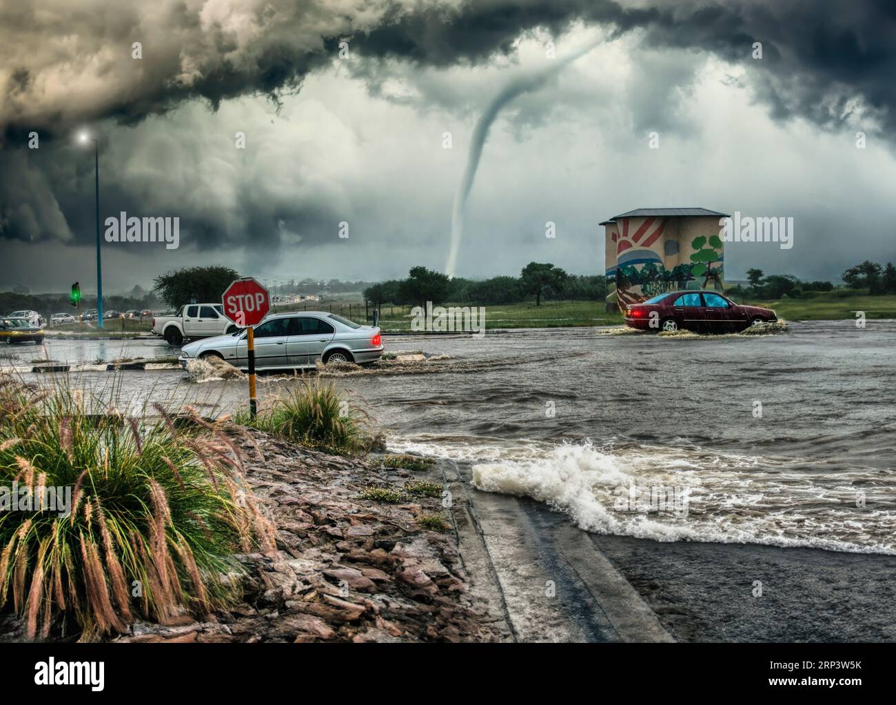natural disasters global, hurricane with heavy winds and flood on ...