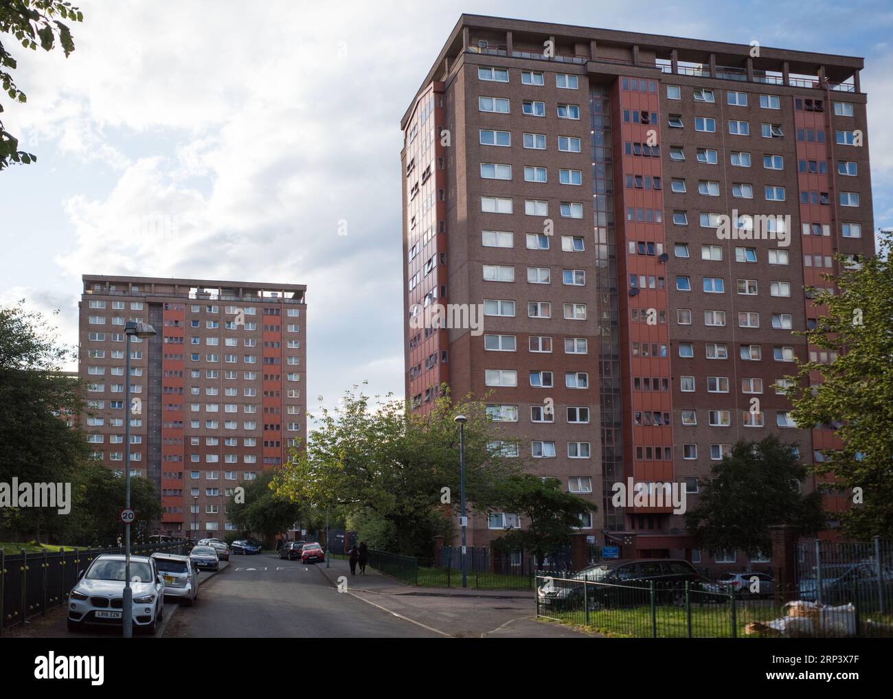 High rise tower blocks in St Georges Estate in Birmingham. UK Council housing 2023. Stock Photo