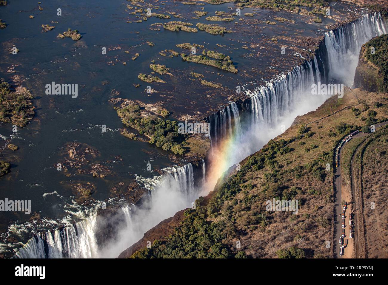 Victoria Falls, aerial view, Zimbabwe, Zambia Stock Photo