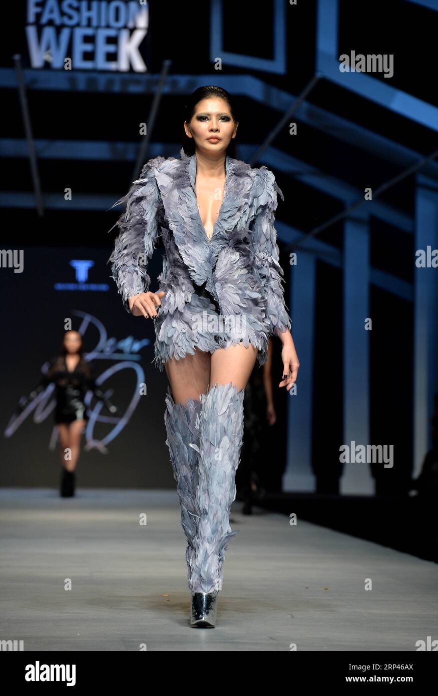 Model presents creation vietnamese designer hi-res stock