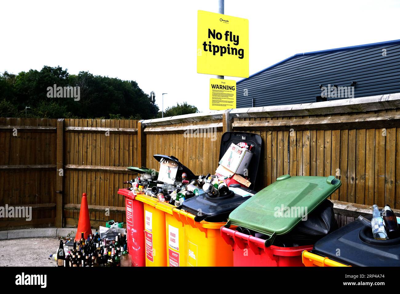 recycled rubbish bins in herne bay kent,uk september 3