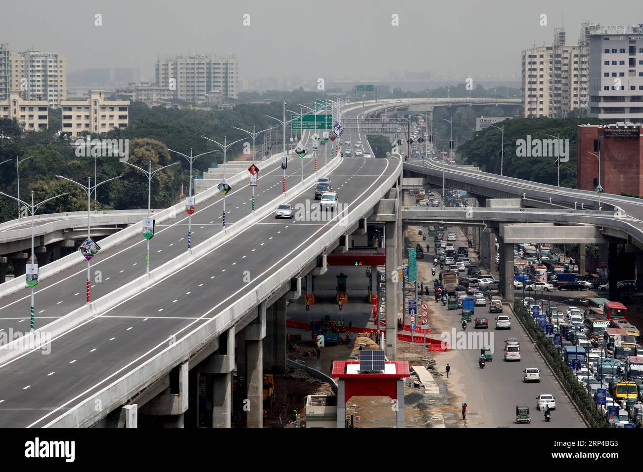 Vehicles drive on the first Elevated Expressway after opens in Dhaka