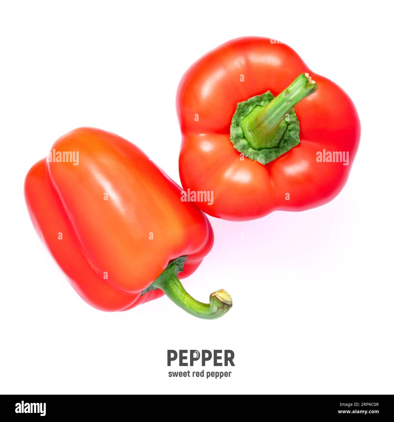 Red sweet pepper isolated on white background Stock Photo - Alamy