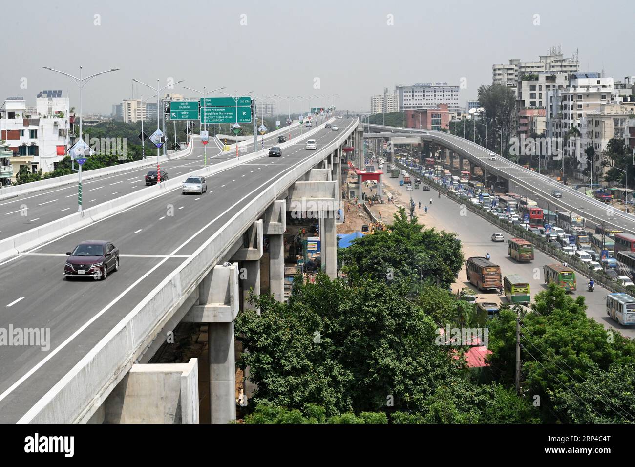 Vehicles drive on the first Elevated Expressway after opens in Dhaka