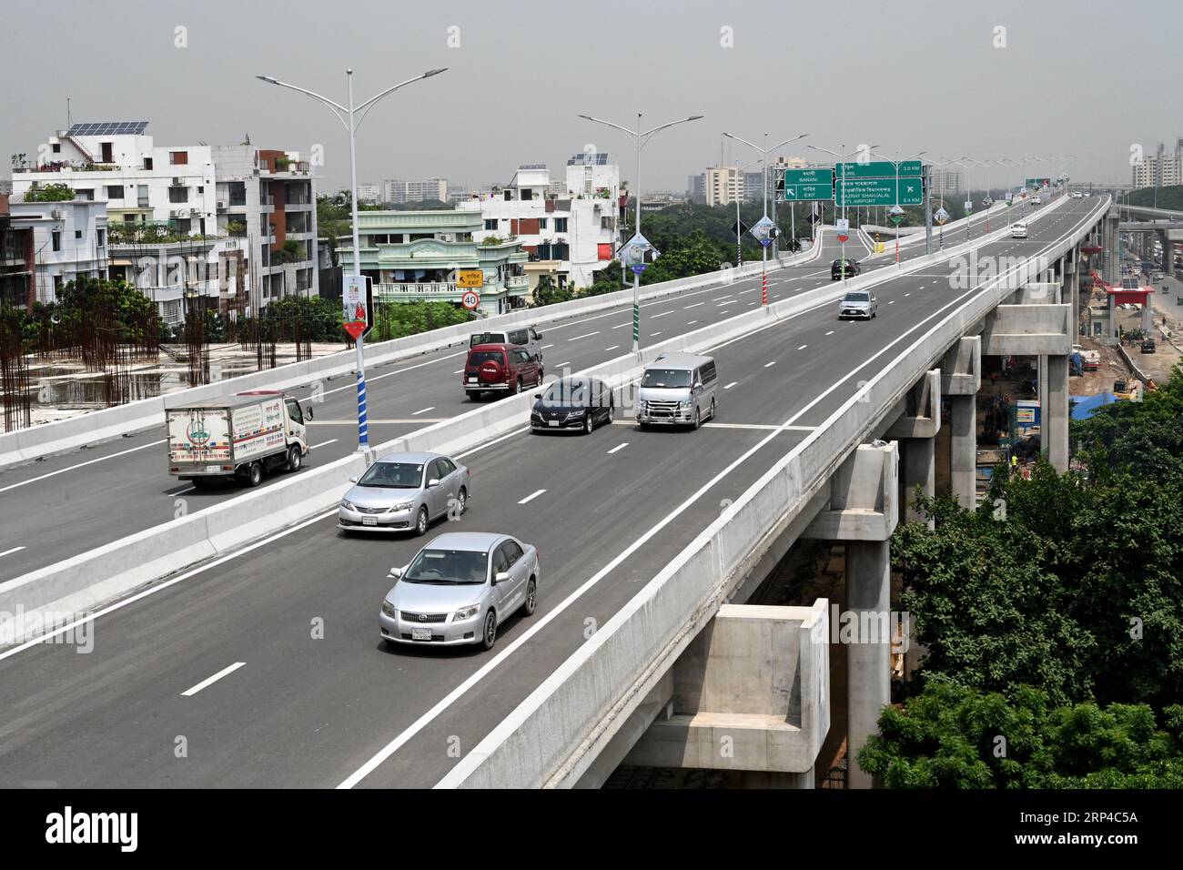 Vehicles drive on the first Elevated Expressway after opens in Dhaka
