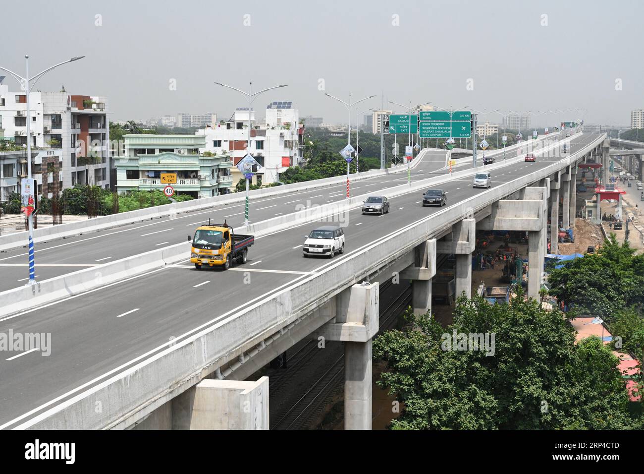 Vehicles drive on the first Elevated Expressway after opens in Dhaka