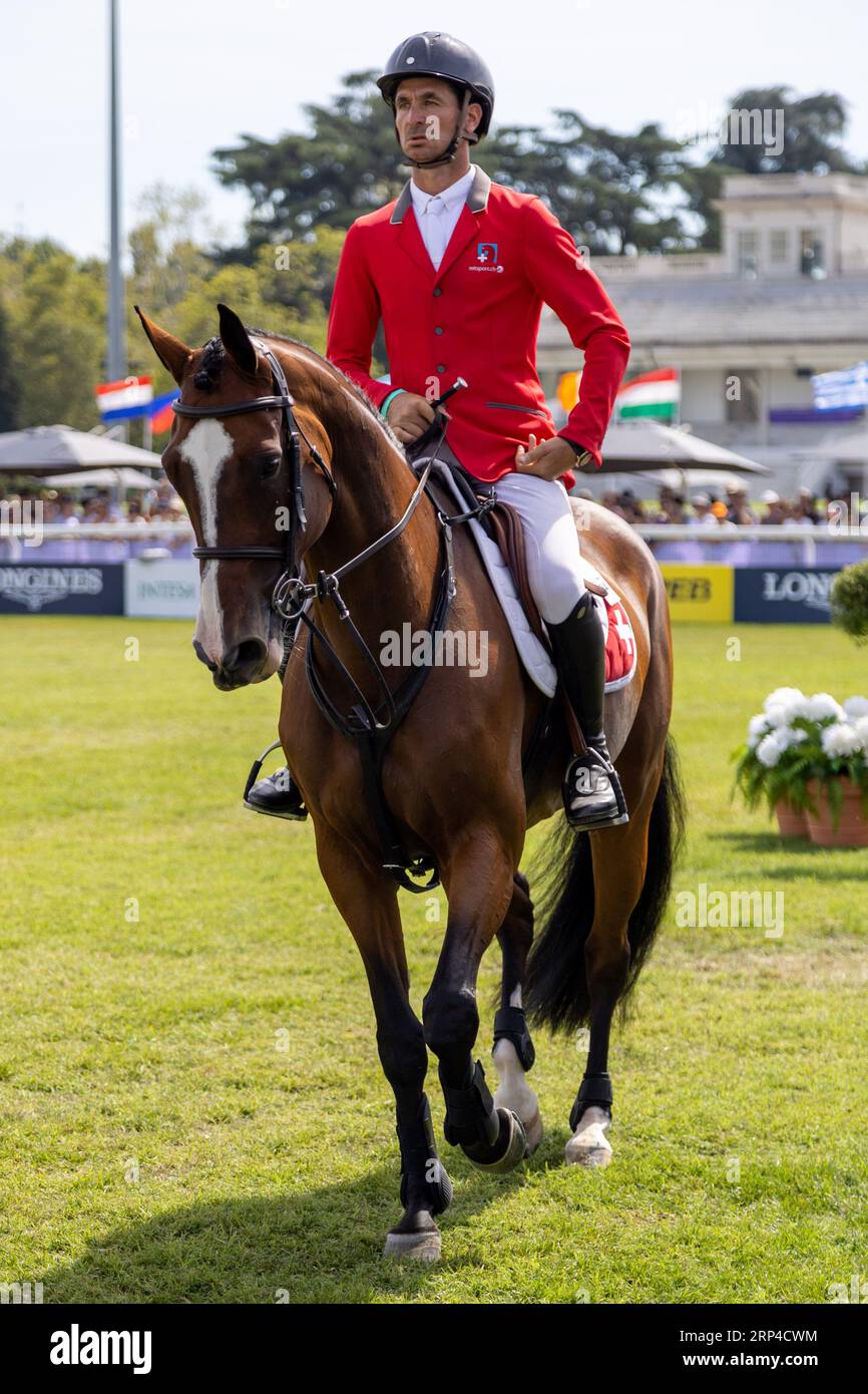Steve guerdat of switzerland riding dynamix de belheme hi-res stock