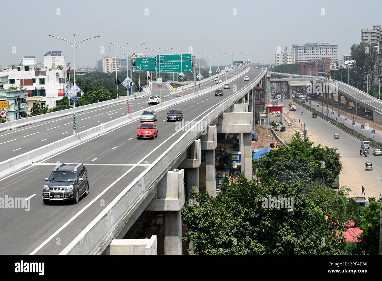 Vehicles drive on the first Elevated Expressway after opens in Dhaka