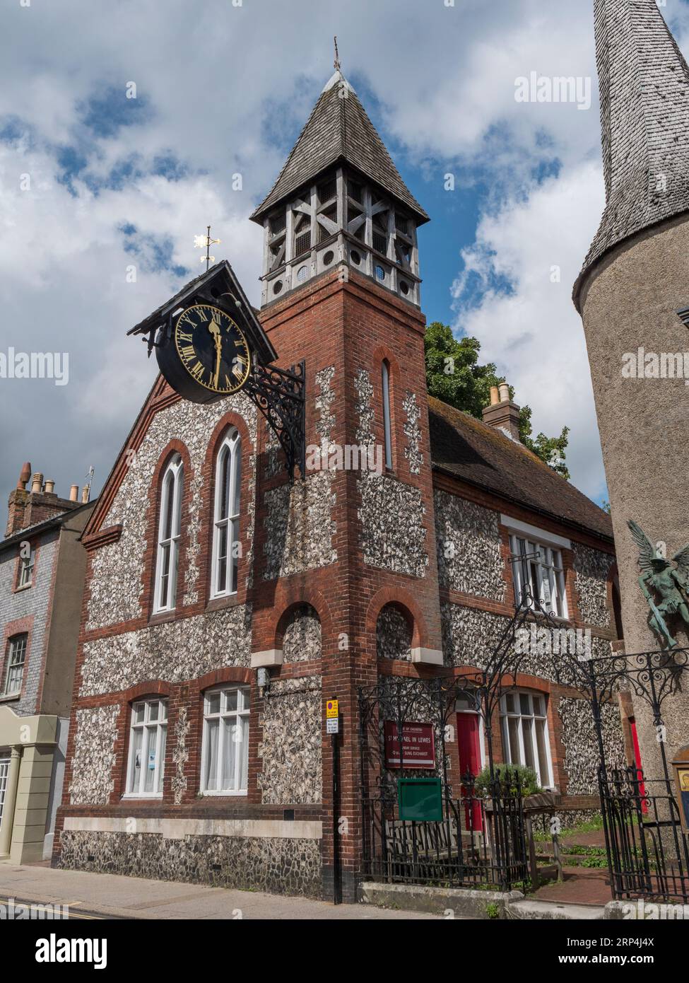 Church House, St Michael in Lewes Church, Lewes on the High Street in Lewes, East Sussex, UK. Stock Photo