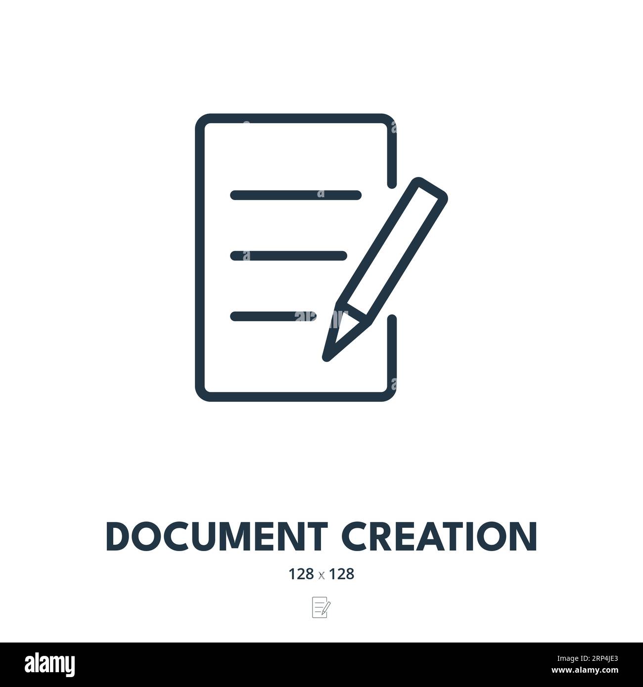 Document Creation Icon. File, Form, Page. Editable Stroke. Simple Vector Icon Stock Vector