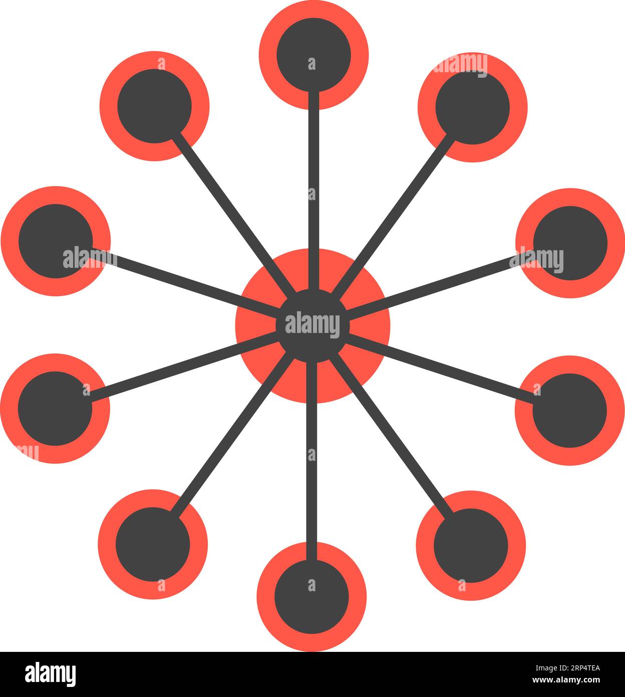 Network circles single icon. Global technology social network data analysis Stock Vector