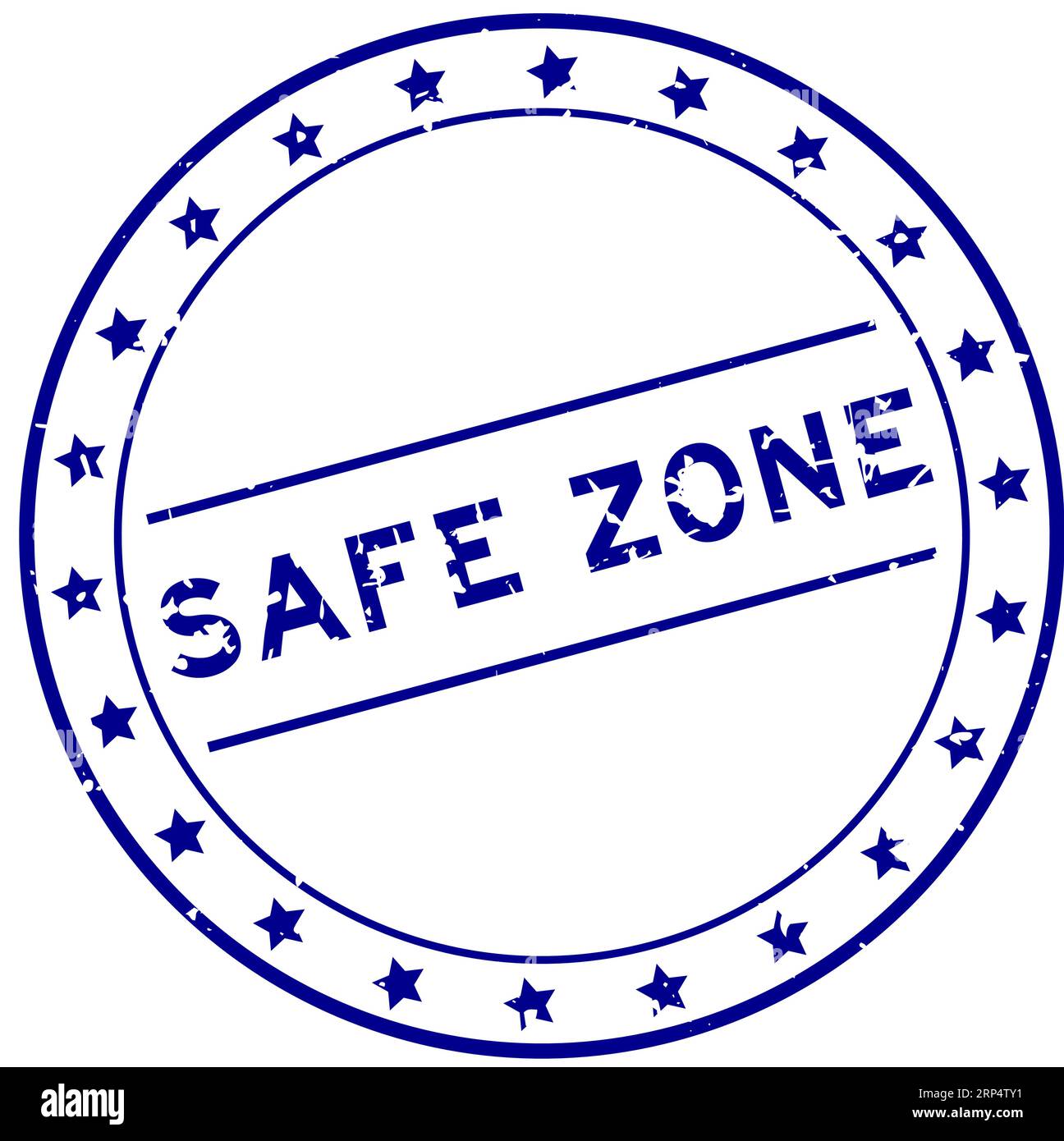 Grunge blue safe zone word round rubber seal stamp on white background Stock Vector Image & Art