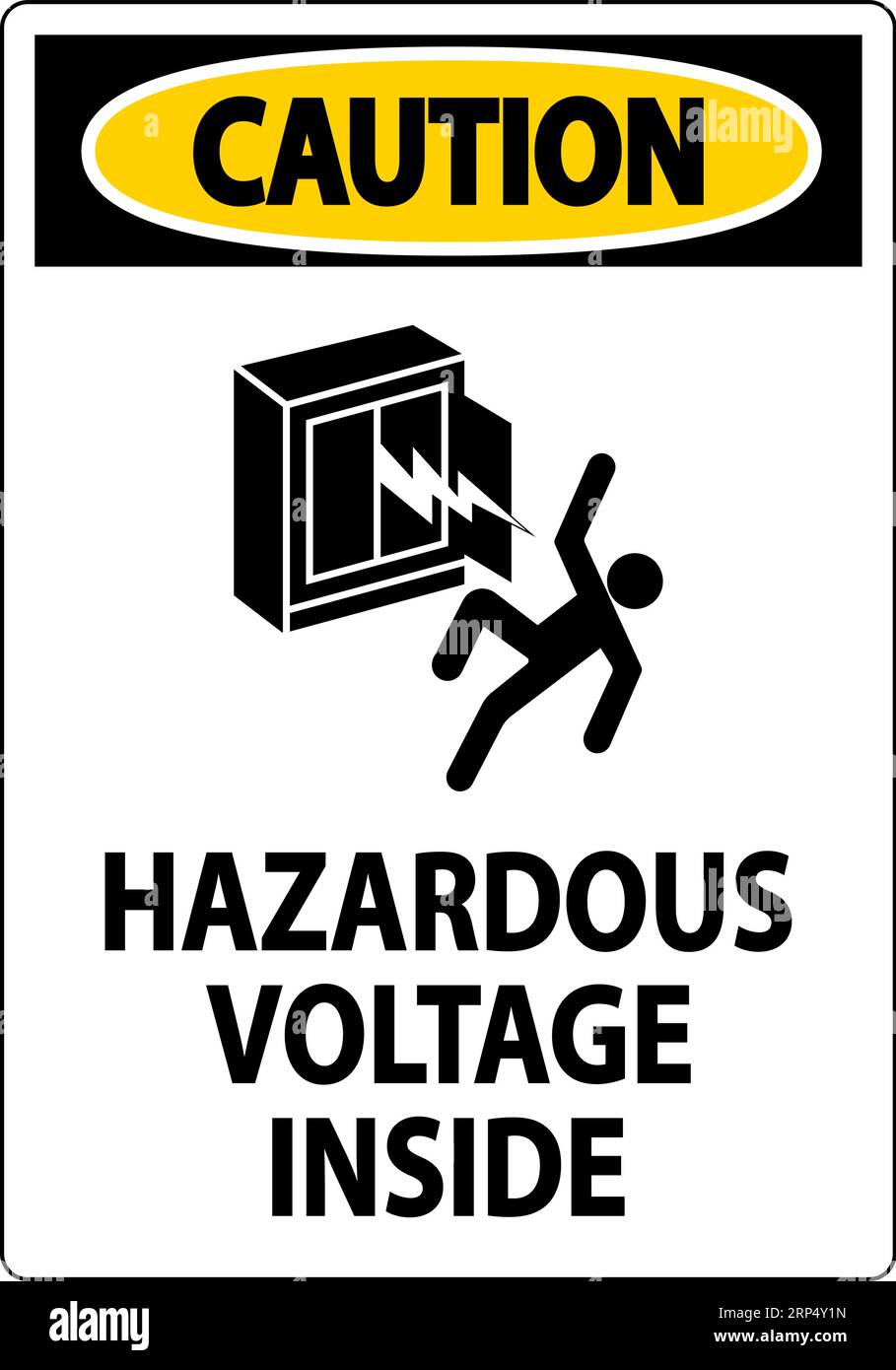 Caution Sign Hazardous Voltage Inside Stock Vector