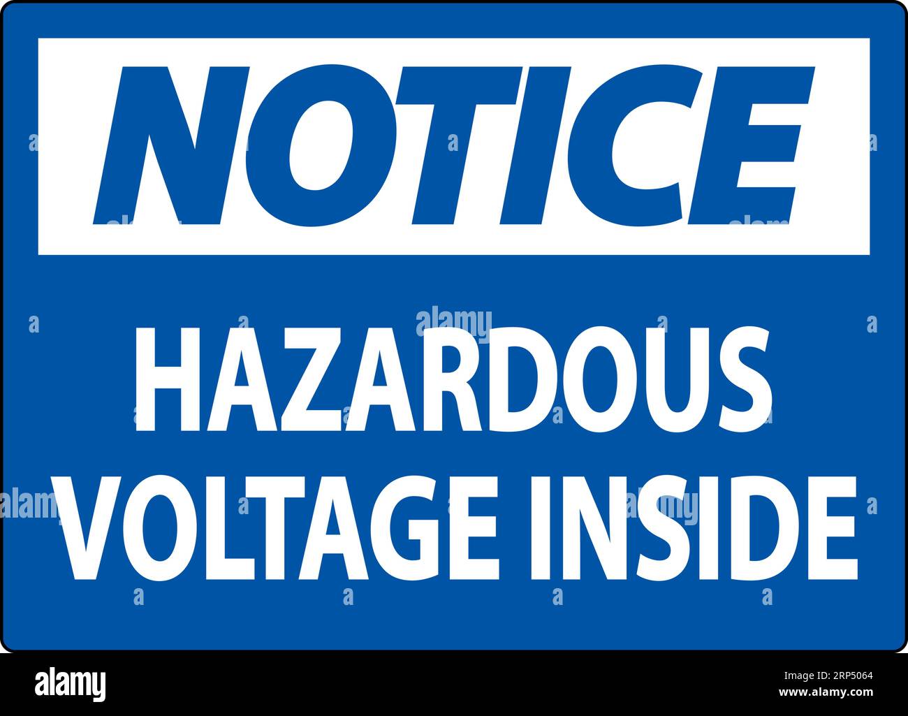 Notice Sign Hazardous Voltage Inside Stock Vector
