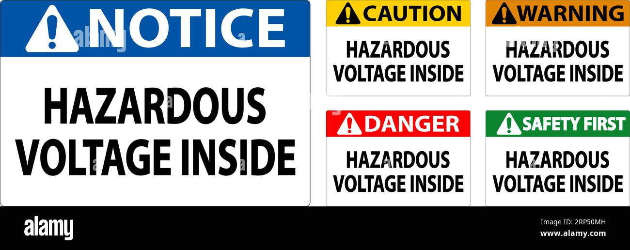 Danger Sign Hazardous Voltage Inside Stock Vector