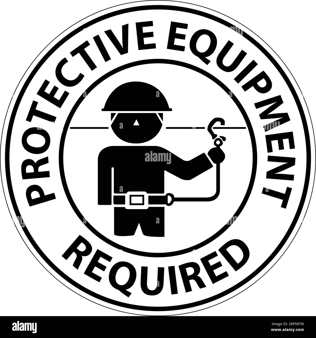 Floor Sign, Protective Equipment Required Stock Vector Image & Art - Alamy