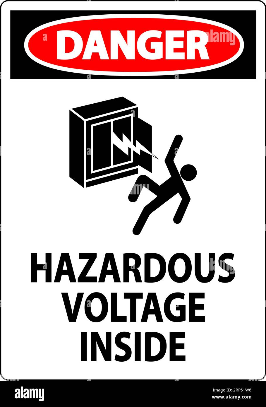 Danger Sign Hazardous Voltage Inside Stock Vector