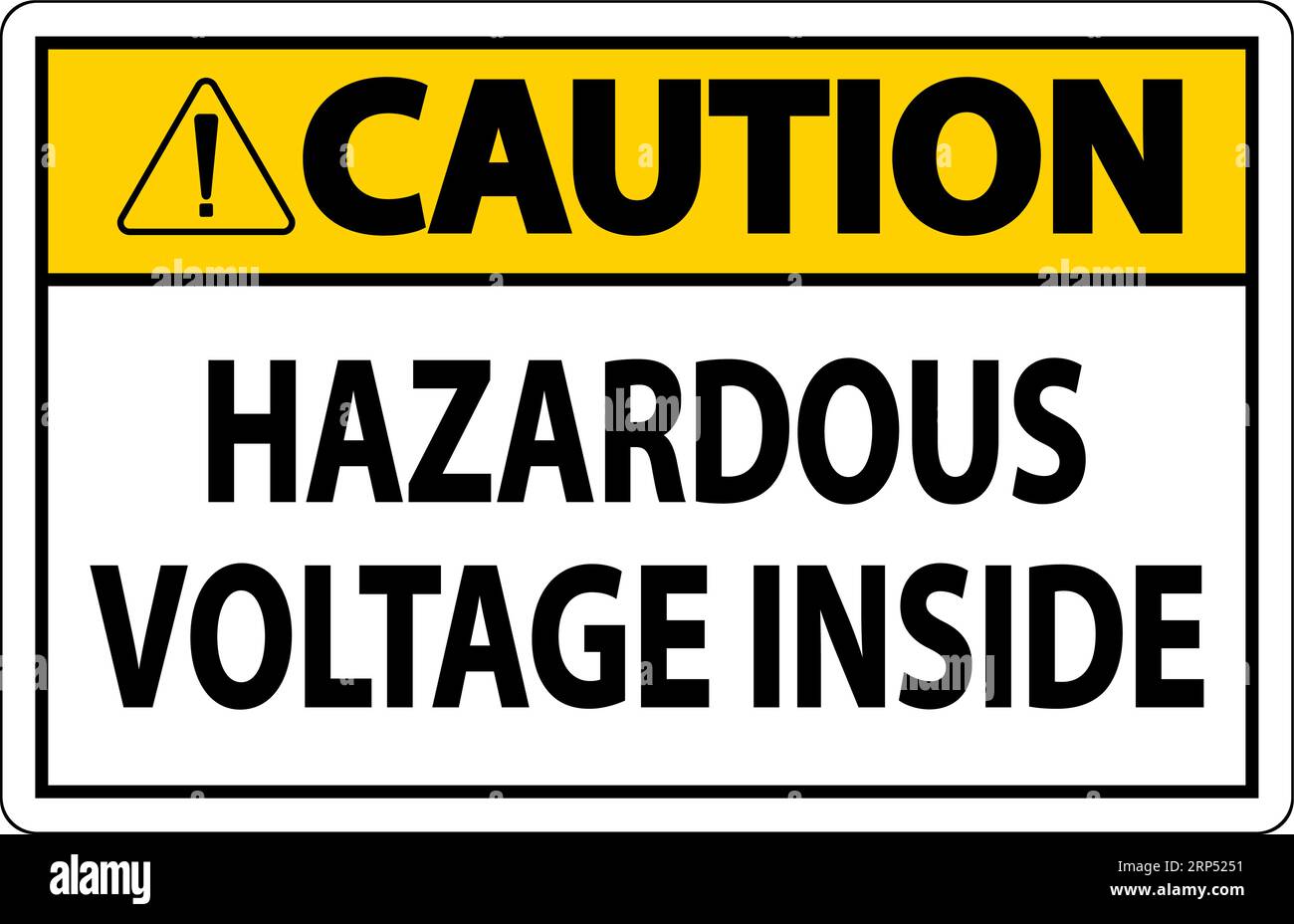 Caution Sign Hazardous Voltage Inside Stock Vector