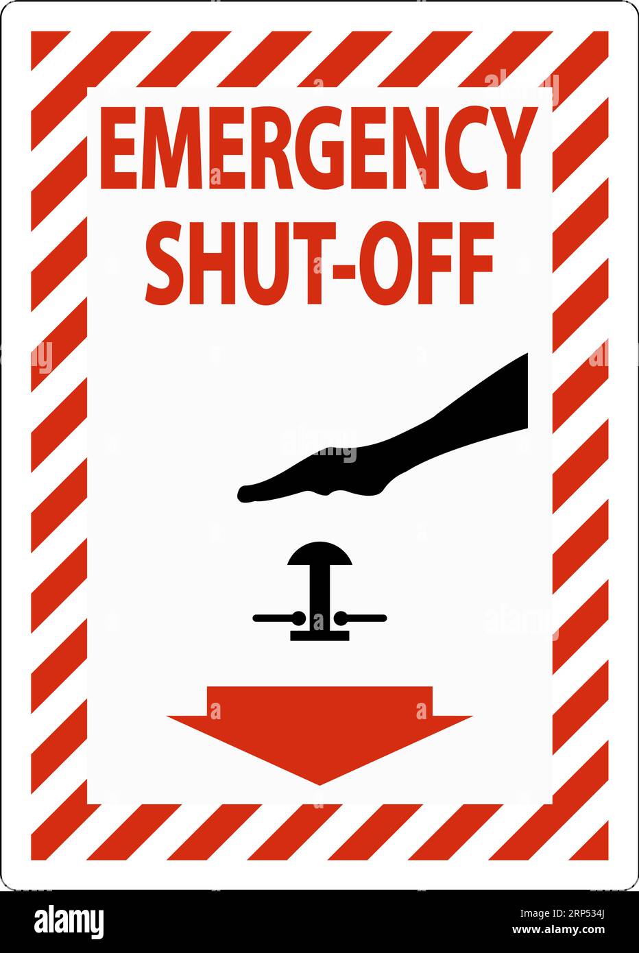 Fire and Emergency Sign Emergency Shut-off Switch Stock Vector