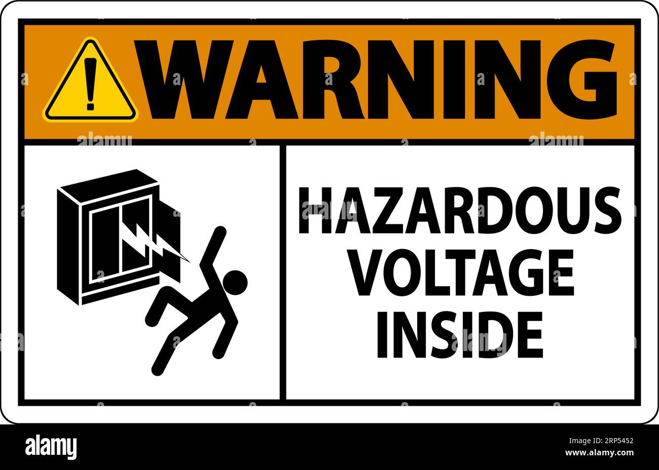 Warning Sign Hazardous Voltage Inside Stock Vector