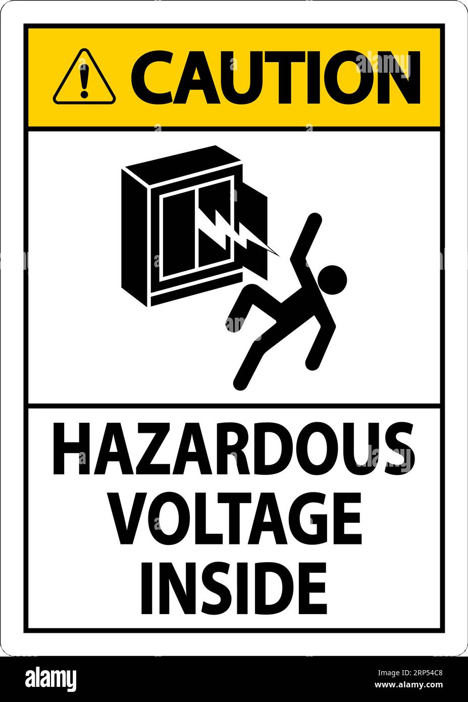 Caution Sign Hazardous Voltage Inside Stock Vector Image & Art - Alamy