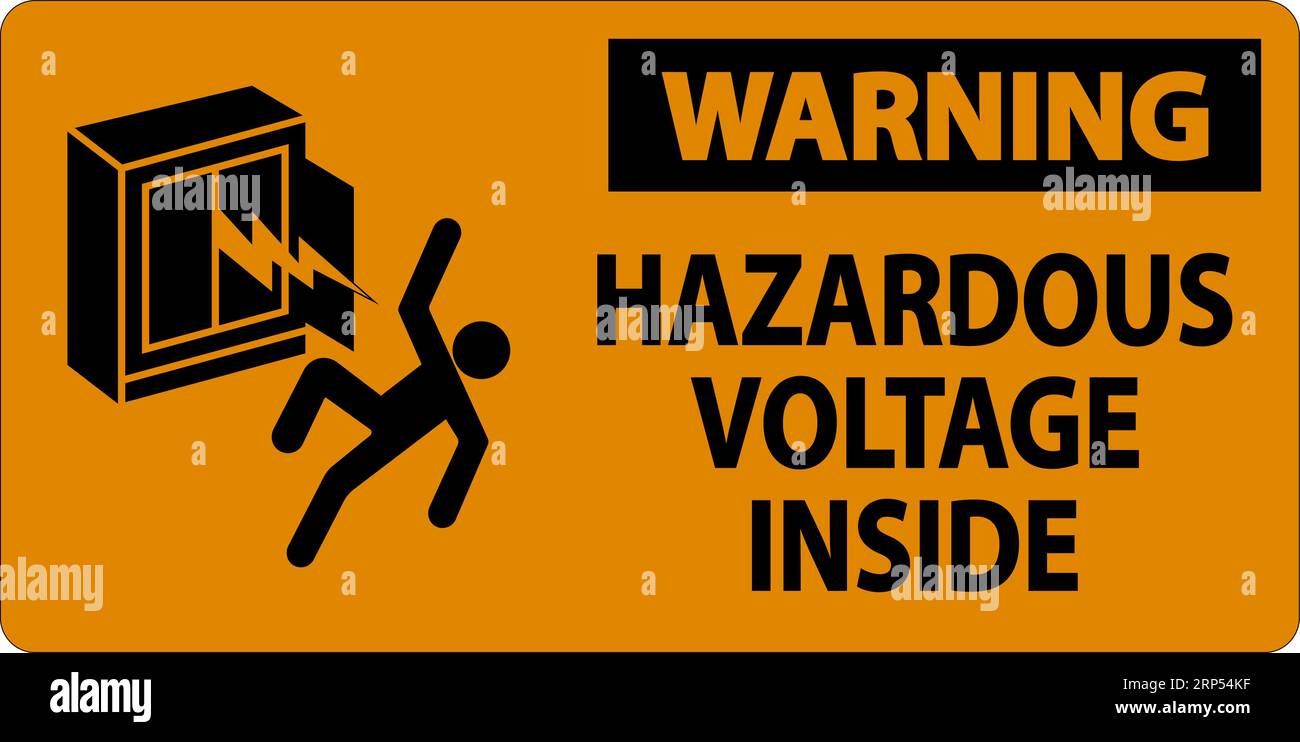 Warning Sign Hazardous Voltage Inside Stock Vector