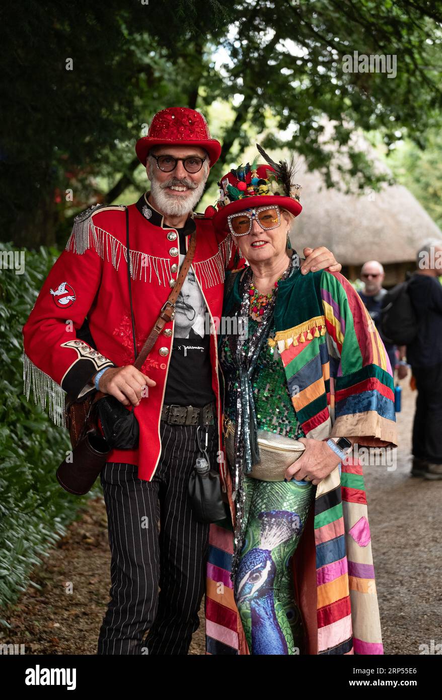 mature couple  at the End of the road music  festival 2023 in Dorset England dressed as steampunks shot on Fujifilm XH1 Stock Photo
